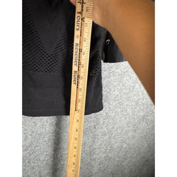 Anne Fontaine Blouse Women 42 (4-6) Black Collar Mesh Button Front Quiet Lux - Picture 5 of 7